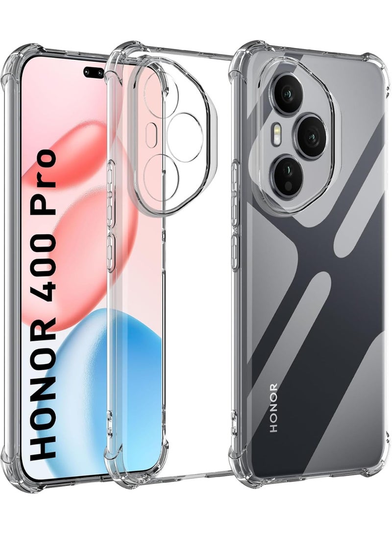 جراب شفاف مقاوم للصدمات من مادة TPU للهاتف المحمول، جراب واقٍ رفيع من السيليكون الناعم لهاتف Honor 400 Pro - Image 1