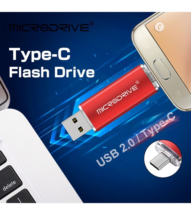 Blue 16GB OTG Metal USB Flash Drive Type C Pen Drive for Smartphones - Image 2