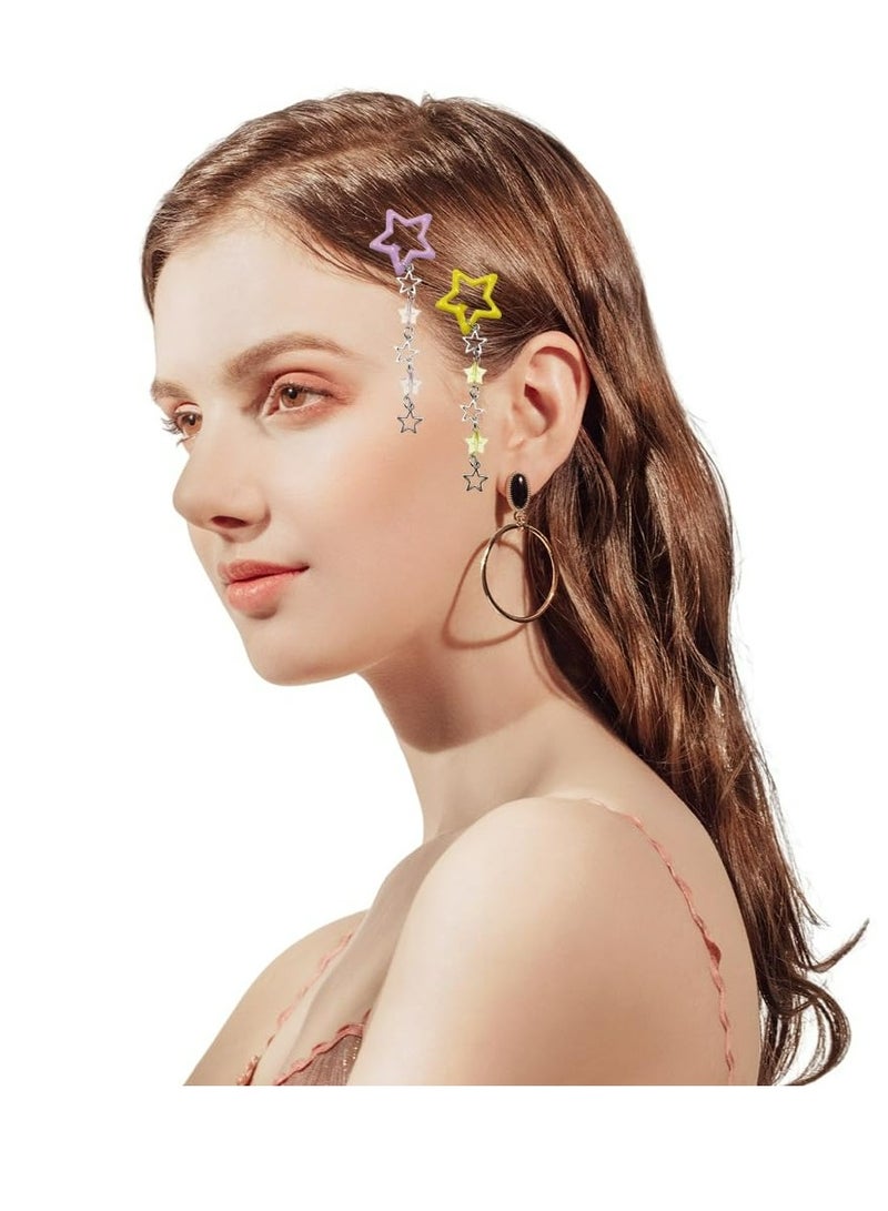 أوزيغالور 8 قطع - مقاومة الإزحمة ملابس الشعر النجم القفل اللون المتنوع الجميل العجيب المغلف بالخرز المربعات الشعر الملابس الملحقات للنساء والفتيات 2000s Y2K - Image 4