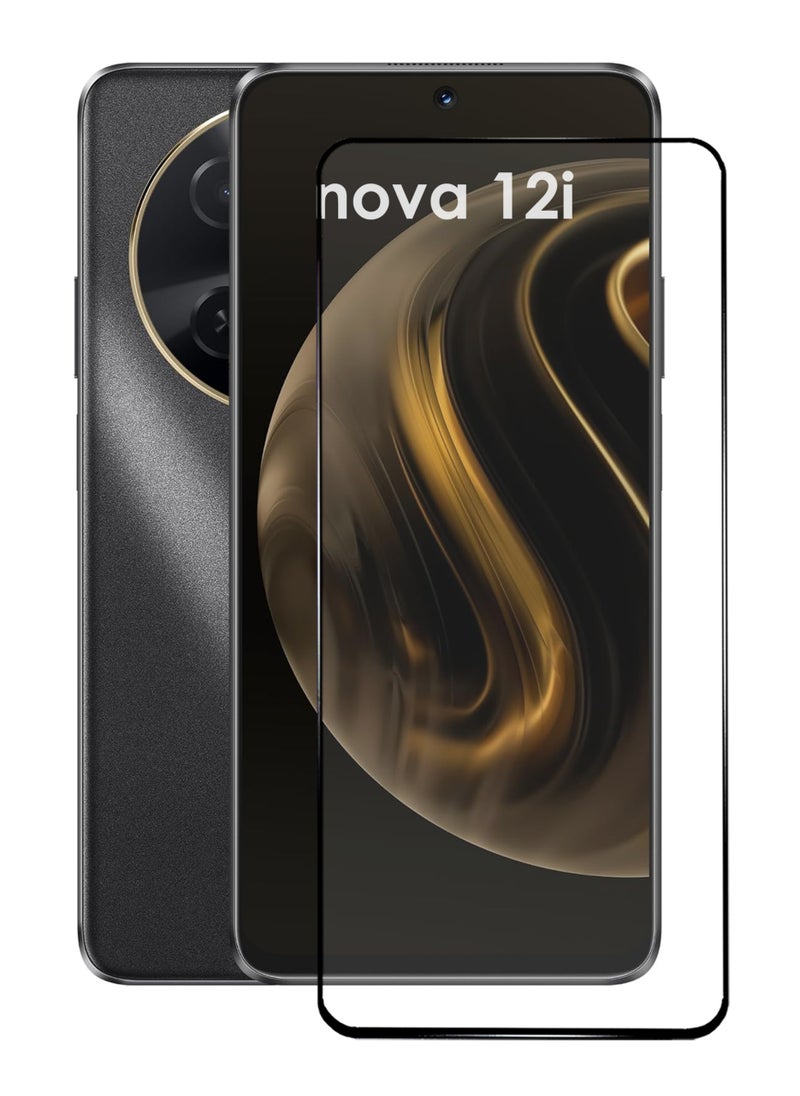 Generic واقي شاشة لهاتف Huawei Nova 12i - واقي شاشة من الزجاج المقوى من الحافة إلى الحافة، شفافية عالية، لمسة دقيقة، مضاد للانفجار، حواف مقوسة ناعمة، تركيب سهل  - Image 1