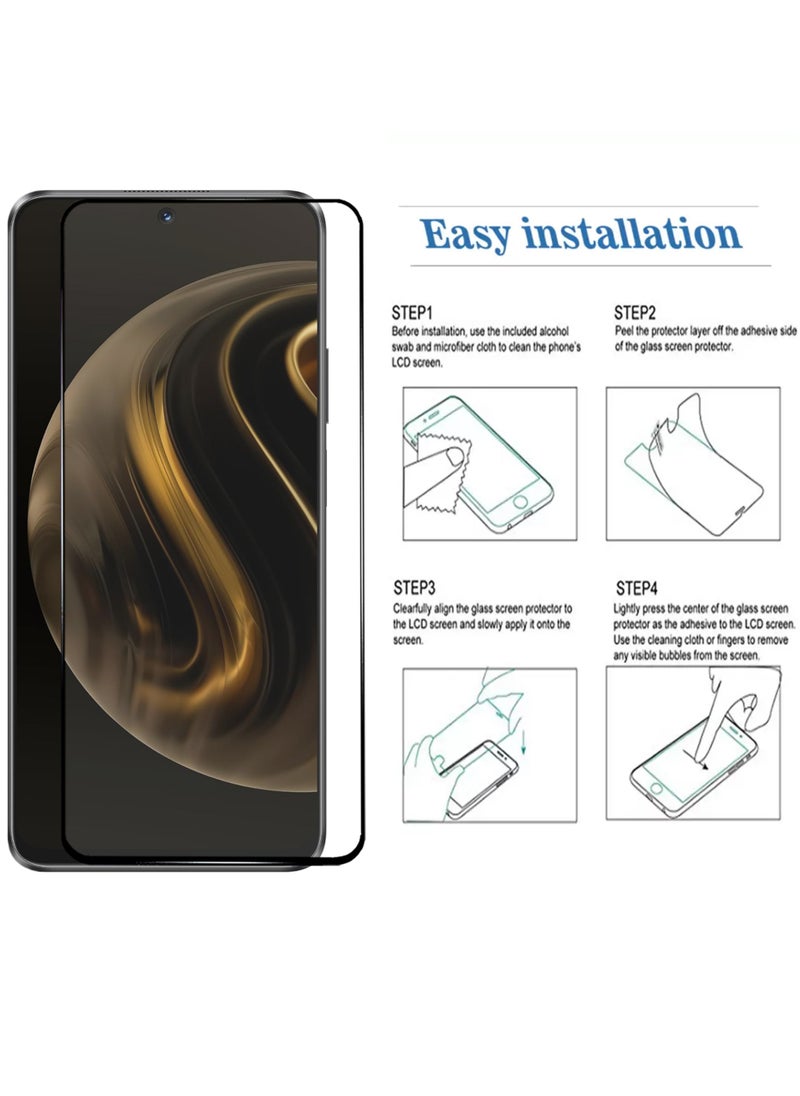 Generic واقي شاشة لهاتف Huawei Nova 12i - واقي شاشة من الزجاج المقوى من الحافة إلى الحافة، شفافية عالية، لمسة دقيقة، مضاد للانفجار، حواف مقوسة ناعمة، تركيب سهل  - Image 4