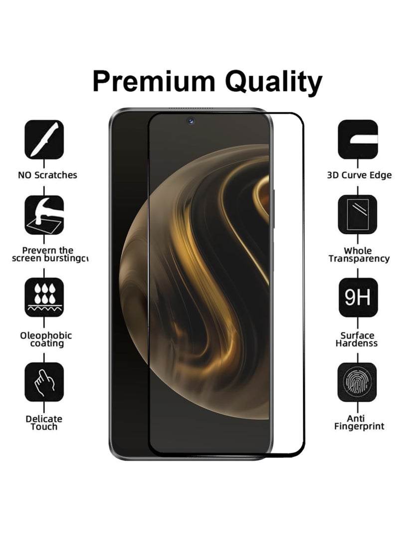 Generic واقي شاشة لهاتف Huawei Nova 12i - واقي شاشة من الزجاج المقوى من الحافة إلى الحافة، شفافية عالية، لمسة دقيقة، مضاد للانفجار، حواف مقوسة ناعمة، تركيب سهل  - Image 2