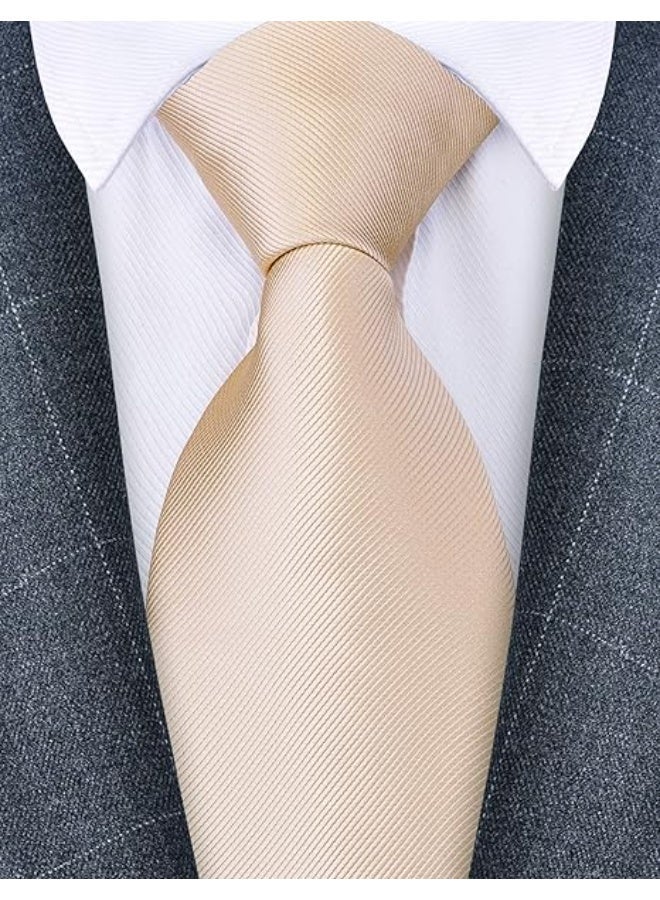 3.15 ''8cm الرجال اللون الصلب الرسمي المنسوجة ربطة + هدية مربع - Image 5