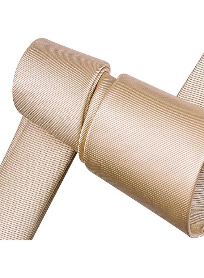 3.15 ''8cm الرجال اللون الصلب الرسمي المنسوجة ربطة + هدية مربع - Image 3