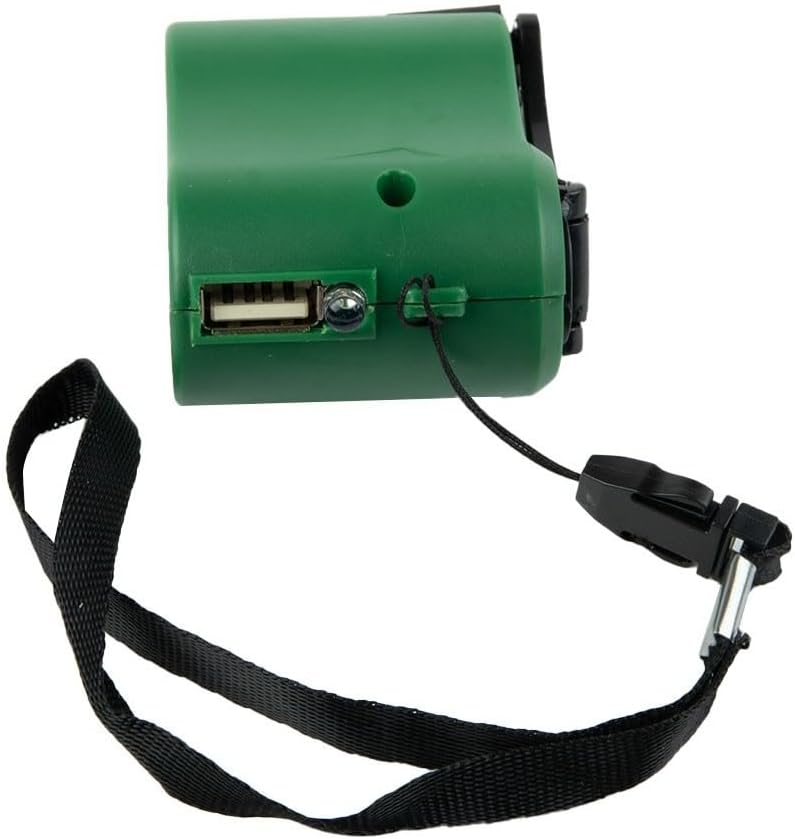 USB Hand Crank for CHARGER Generator with Manual Dynamo for Mobile Phones Digital Devices Portable Power Source for Travel Outdoor Use ABS Material with Indicator Light(Green) - Image 5