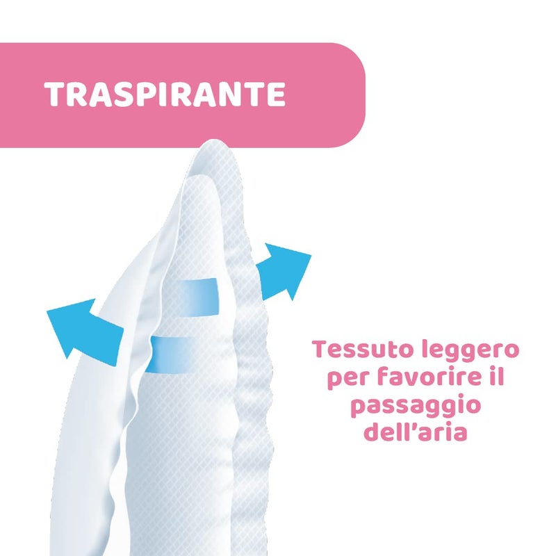 Chicco وسادات رضاعة مضادة للبكتيريا من شيكو، رقيقة للغاية وقابلة للتنفس مع تقنية امتصاص فائقة، مختبرة جلدياً (30 قطعة) - Image 3