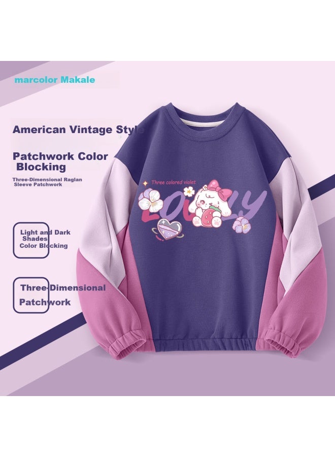 Marcolor Girls' Sweatshirt Spring Autumn  New Colorblock Stylish Big Kids Top Trendy Children's Fall Clothing - Image 1