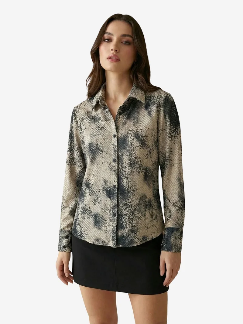 My Fashion Multicolor MY FASHION Snake Print Satin Woven Shirt for Women | Best Price UAE