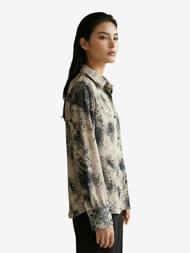 My Fashion Multicolor MY FASHION Snake Print Satin Woven Shirt for Women | Best Price UAE
