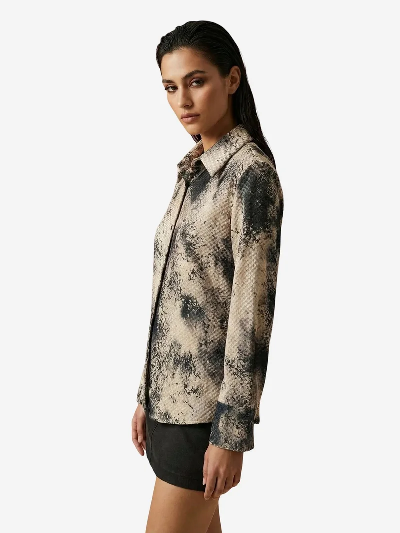 My Fashion Multicolor MY FASHION Snake Print Satin Woven Shirt for Women | Best Price UAE