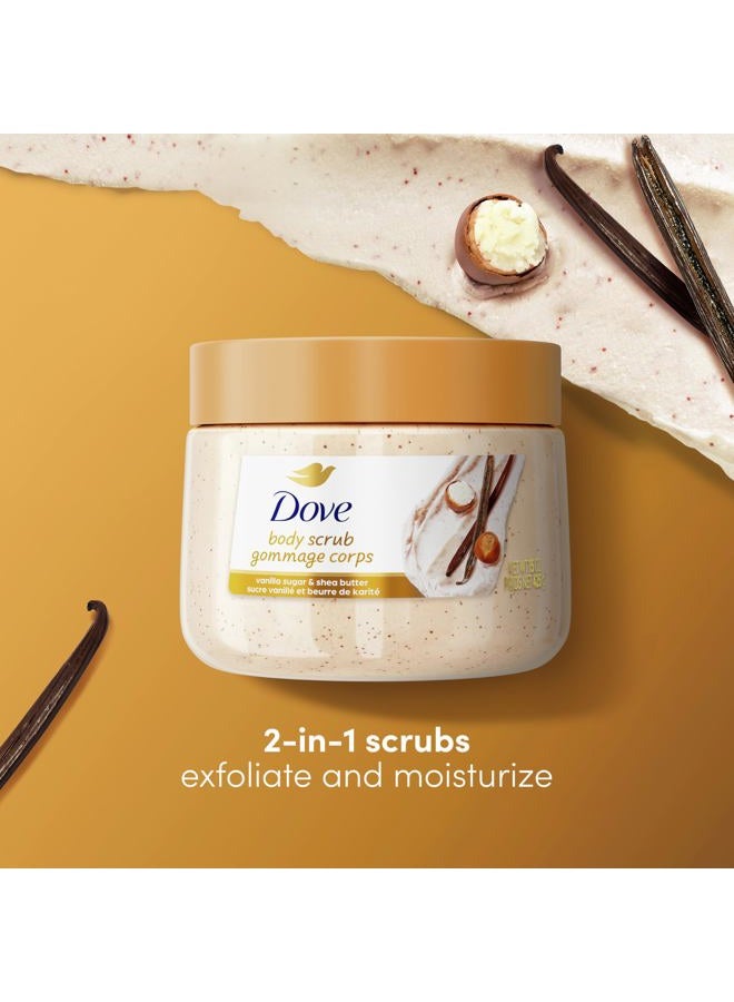 Dove سكر الفانيليا وزبدة الشيا مقشر للجسم ينظف ويغذي بعمق لبشرة ناعمة ومشرقة 15 أونصة - Image 2