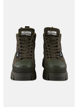 PALLADIUM Women Revolt Boot Overcush Lace Up Ankle Boots, Dark Olive  - Image 3
