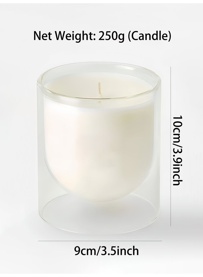 Lavender Scented Candle 250g - Double Wall Glass Jar, Smokeless, Pet Friendly, Large Capacity Aromatherapy Candle for Home Decor and Gift - Image 5
