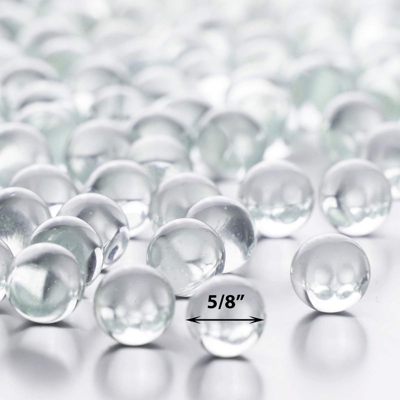 CYS EXCEL Clear Marble Gemstone Vase Filler (5 LBS) | Multiple Color Choices Aquarium Round Marble Beads | Decorative Mosaic Glass Gem Pebbles - Image 3