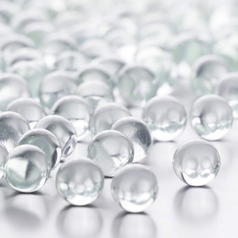 CYS EXCEL Clear Marble Gemstone Vase Filler (5 LBS) | Multiple Color Choices Aquarium Round Marble Beads | Decorative Mosaic Glass Gem Pebbles - Image 1