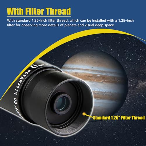 SVBONY Telescope Eyepiece Fully Multi Coated 1.25 inches Telescope Lens 66 Degree Ultra Wide Angle HD Telescope Accessory (6mm 9mm 15mm 20mm) - Image 5