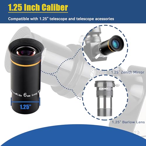 SVBONY Telescope Eyepiece Fully Multi Coated 1.25 inches Telescope Lens 66 Degree Ultra Wide Angle HD Telescope Accessory (6mm 9mm 15mm 20mm) - Image 4