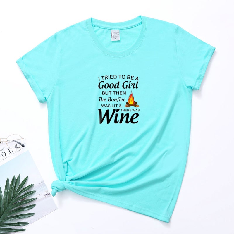 2023 Women'S I Tried To Be A Good Girl Letter Printed Short-Sleeved T-Shirt Women - Image 1