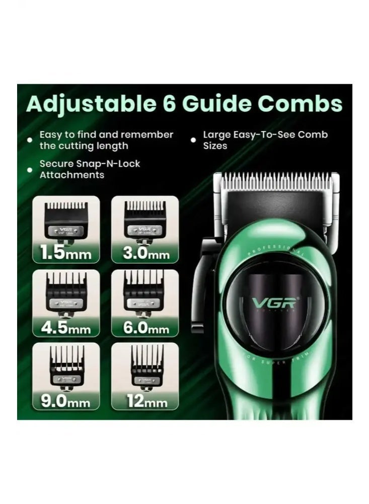 VGR V-166 Professional Personal Hair Clipper for Professionals in Beauty Salons Green - Image 4