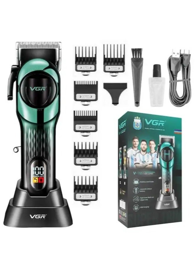 VGR V-166 Professional Personal Hair Clipper for Professionals in Beauty Salons Green - Image 1