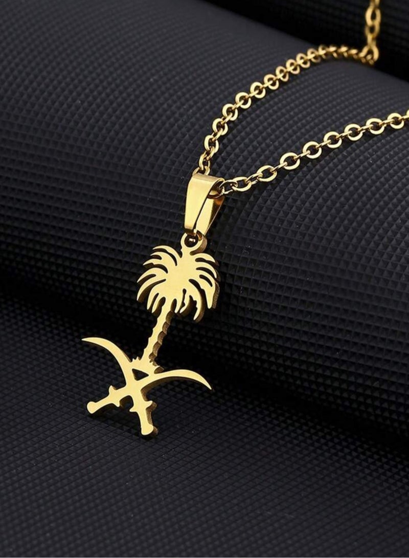 إيكوال سلسال نسائي أنيق من الاستانلس ستيل مطلي باللون الذهبي - Image 3