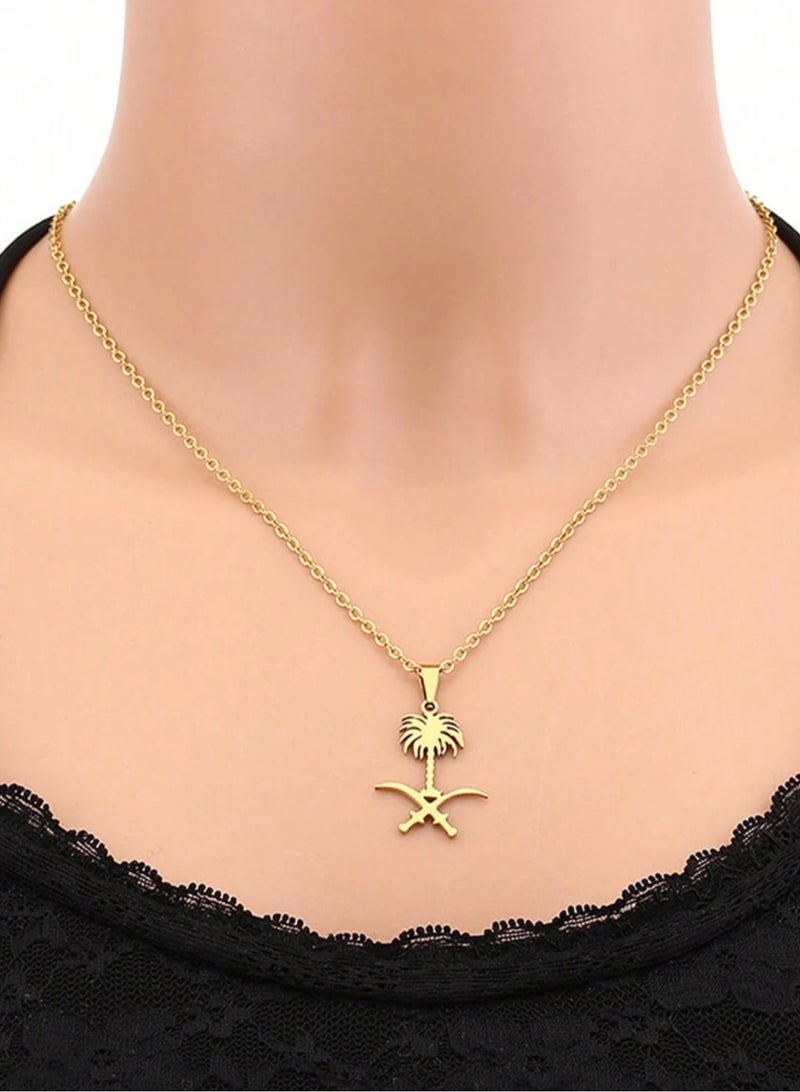 إيكوال سلسال نسائي أنيق من الاستانلس ستيل مطلي باللون الذهبي - Image 1