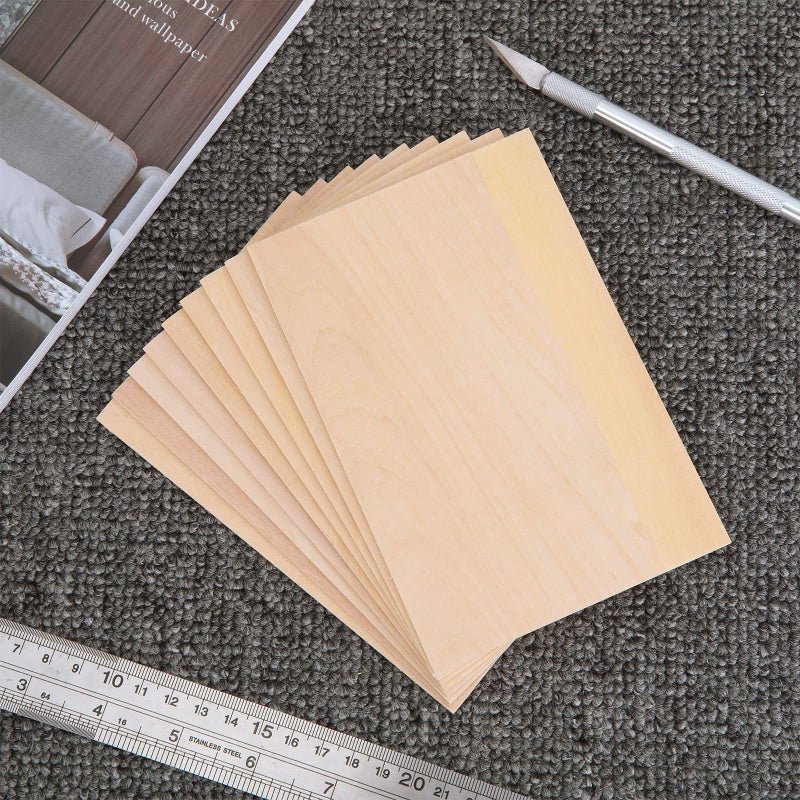 MIVIDE 25 Pack 8 x 12 Inch Basswood Sheets, 1/16 Thin Craft Plywood Sheets, Thin & Unfinished Wood Boards for Crafts, Hobby, Model Making, Wood Burning (200x300x2MM) - Image 4