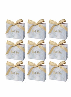 Excefore Small Thank You Gift Bags, Marble Pattern Party Favor Bags with Gold Bow Ribbon, Paper Bags for Birthday Wedding Bridesmaid Holiday Valentines Day (30Pack Gold 4.5x1.8x3.Inches)  - Image 1