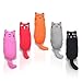 Vila Plush Cat Chews with Catnip Feline Mood Enhancer Oral Care Assistant Gum Massager Exercise and Entertainment Treat Cotton Fabric Orange Red Gray Pink Black 5 Pcs per Pack - Image 3