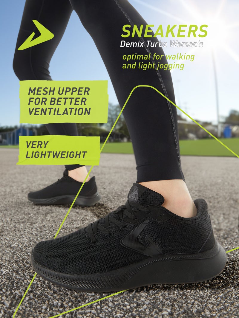 Demix Women’s Running Shoes Turbo W Black – Lightweight Sneakers with Breathable Mesh Upper & Shock-Absorbing EVA Foam Sole - Image 5
