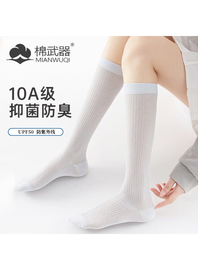 Cotton Women's Summer Ultra-thin Calf Socks Black And White 10a Grade Antibacterial And Odor-resistant