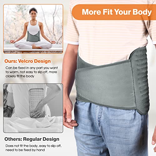 OneAmg Electric Heating Waist Pad, Heating Pads for Back Pain Relief with 6 Heating Settings and 4 Auto-Off, Heating Pad for Cramps, Waist, Lumbar, Abdomen (Grey) - Image 4