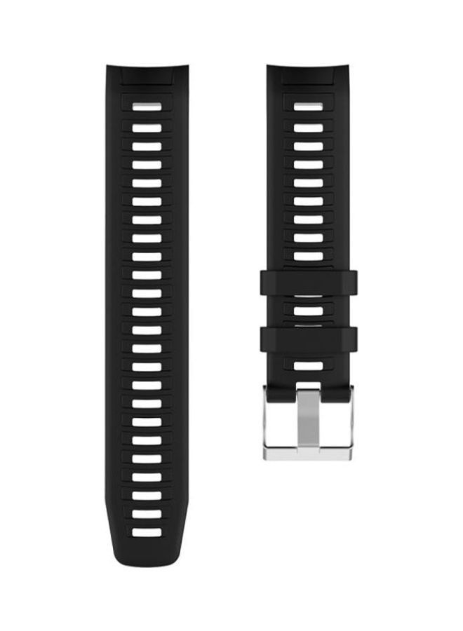 NIBEMINENT For Garmin Instinct Silicone Replacement Wrist Strap Watchband Black - Image 2