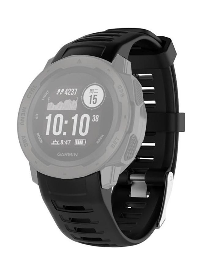 NIBEMINENT For Garmin Instinct Silicone Replacement Wrist Strap Watchband Black - Image 5