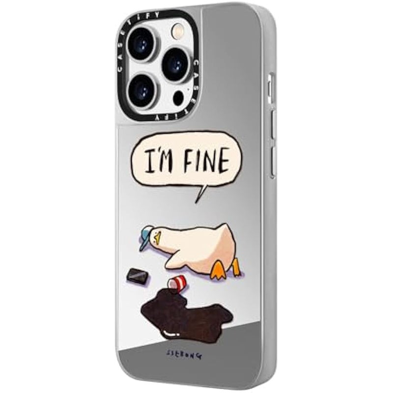 Casetify Mirror Case for iPhone 14 Pro Compatible with Magsafe - I'm fine - Silver on Silver - Image 5