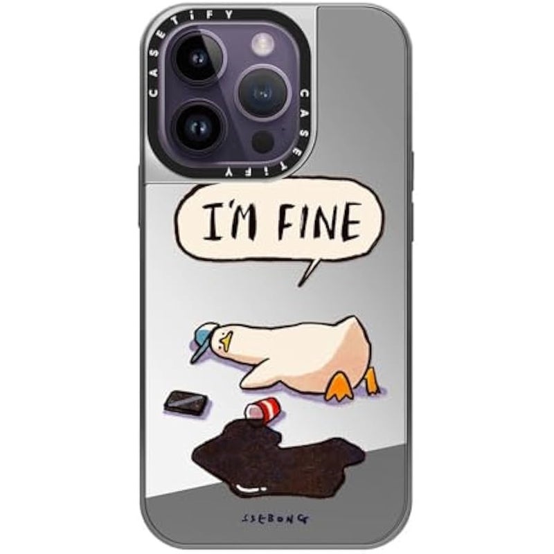 Casetify Mirror Case for iPhone 14 Pro Compatible with Magsafe - I'm fine - Silver on Silver - Image 2