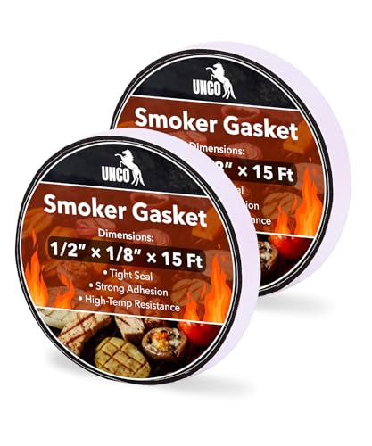 UNCO Smoker Gasket, 2 Pack, 15 ft, 1/2" x 1/8", High Temp, Black - Image 1