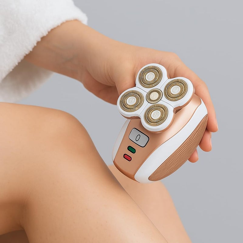 Meeteasy مزيل الشعر الكهربائي للساقين للنساء - ماكينة حلاقة للساقين والوجه والشفتين والجسم وتحت الإبط - ماكينة حلاقة نسائية بدون سلك للبيكيني - Image 5