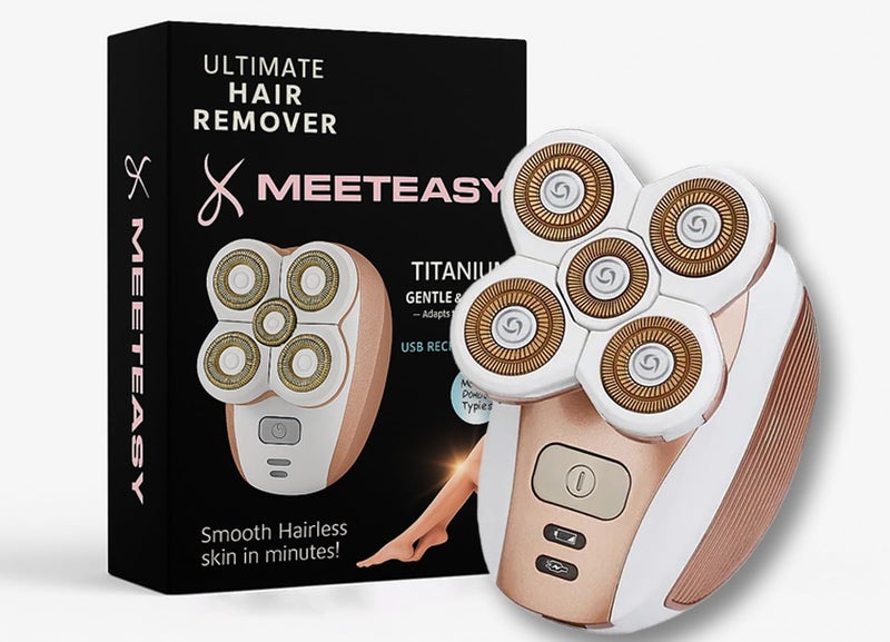 Meeteasy مزيل الشعر الكهربائي للساقين للنساء - ماكينة حلاقة للساقين والوجه والشفتين والجسم وتحت الإبط - ماكينة حلاقة نسائية بدون سلك للبيكيني - Image 2