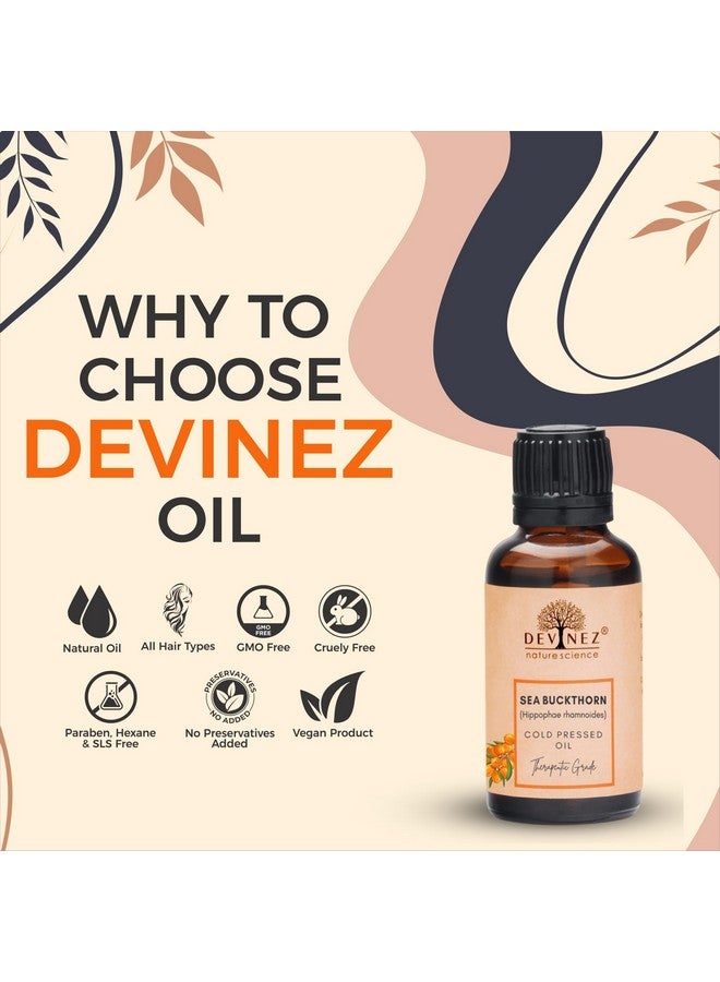 Devinez Sea Buckthorn Cold-Pressed Oil, 15ml 100% Pure, Natural & Undiluted, Calms Irritated Skin, Repairs Damaged Skin, Moisturizes Dry Skin, Soothes Sunburn, Powerful Anti-Aging Properties - Image 2