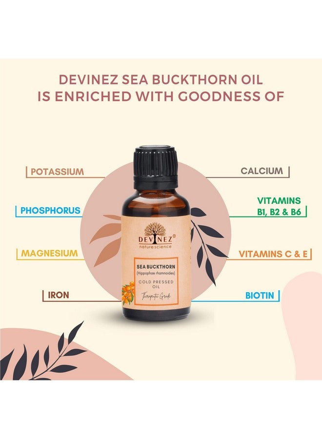 Devinez Sea Buckthorn Cold-Pressed Oil, 15ml 100% Pure, Natural & Undiluted, Calms Irritated Skin, Repairs Damaged Skin, Moisturizes Dry Skin, Soothes Sunburn, Powerful Anti-Aging Properties - Image 5