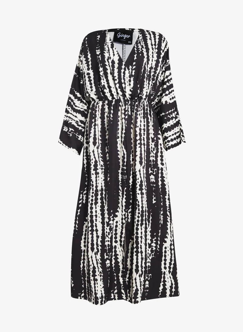 Ginger Plus Monochrome A Line Volume Dress