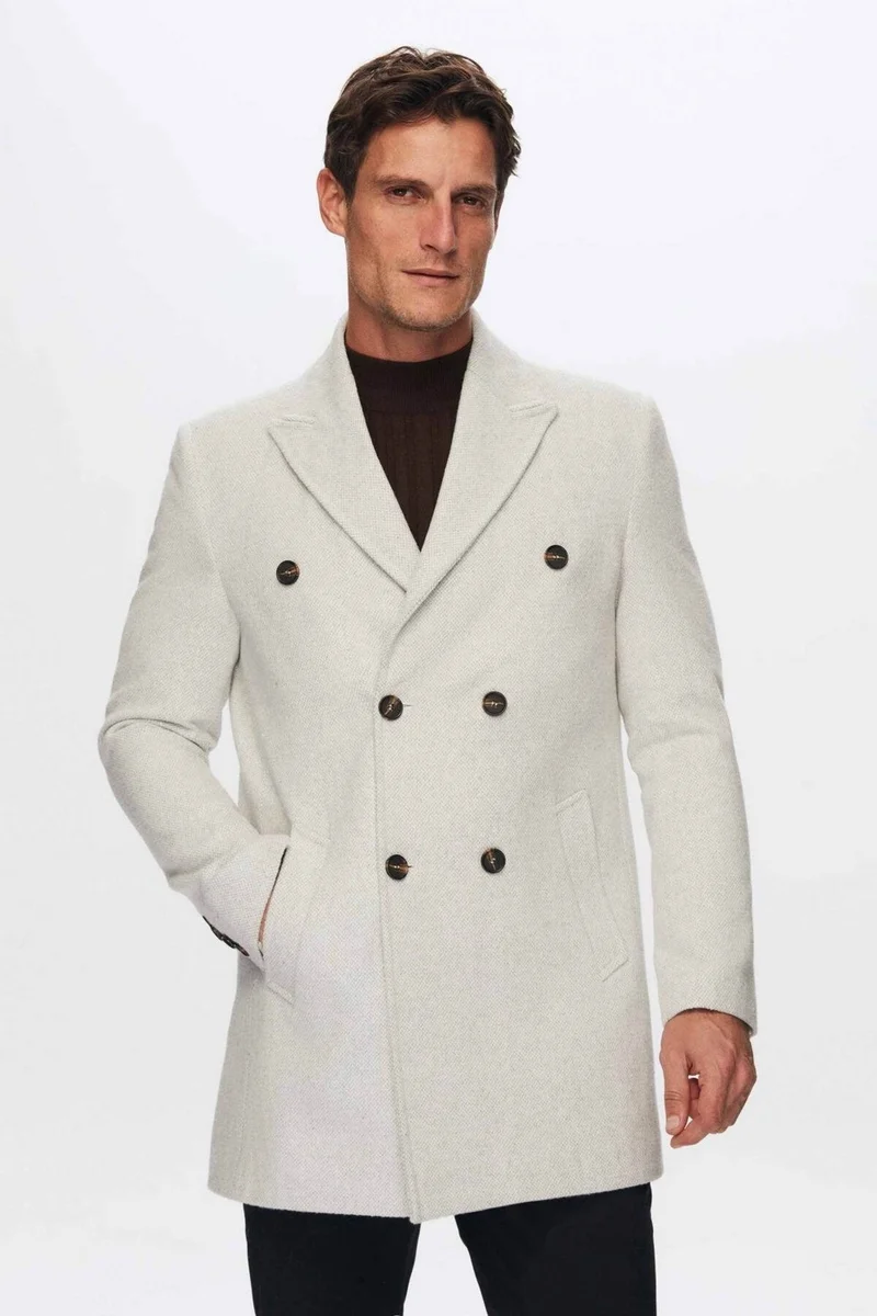 D'S DAMAT Regular Fit Beige Detachable Fur Coat 9HF08ORT10004