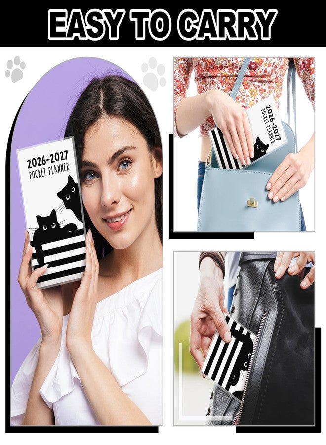 ReliThick 2026-2027 Pocket Calendar for Purse Small Monthly Planner for Women Handy Weekly Pocket Planner Journal Notebook Christmas New Year Gift Sister Friends Women - Image 3