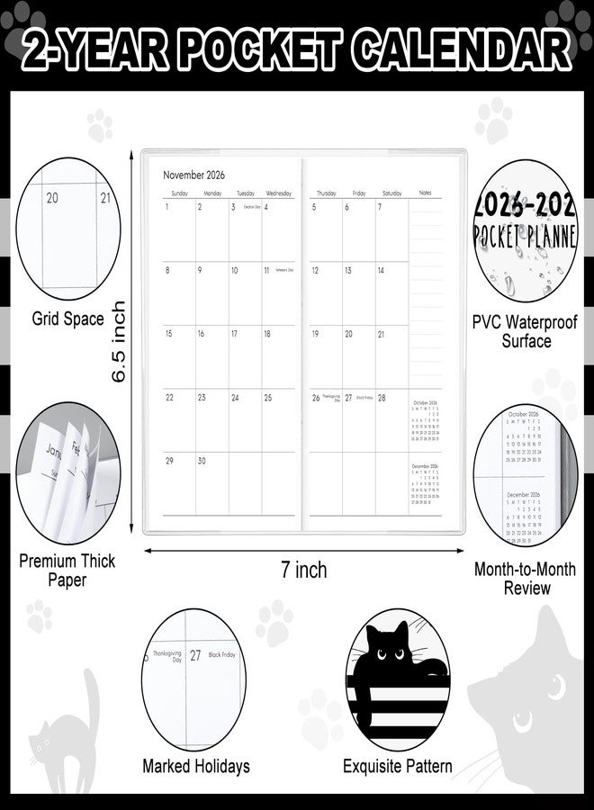ReliThick 2026-2027 Pocket Calendar for Purse Small Monthly Planner for Women Handy Weekly Pocket Planner Journal Notebook Christmas New Year Gift Sister Friends Women - Image 2