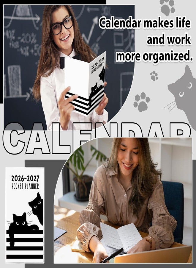 ReliThick 2026-2027 Pocket Calendar for Purse Small Monthly Planner for Women Handy Weekly Pocket Planner Journal Notebook Christmas New Year Gift Sister Friends Women - Image 4