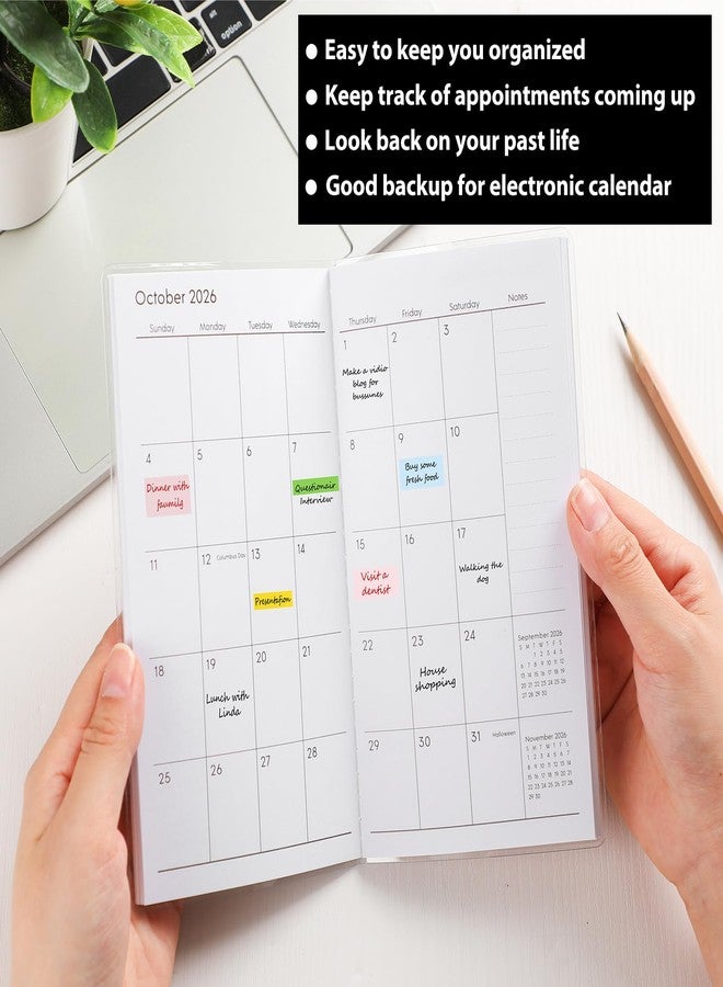 ReliThick 2026-2027 Pocket Calendar for Purse Small Monthly Planner for Women Handy Weekly Pocket Planner Journal Notebook Christmas New Year Gift Sister Friends Women - Image 5