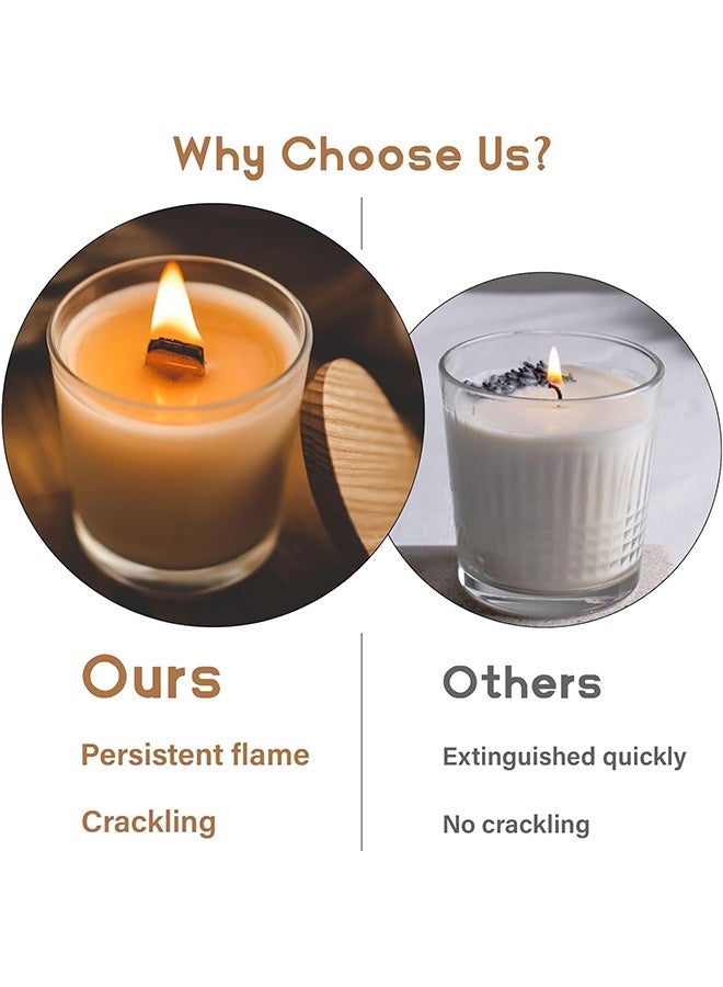 50 فتيلة شموع خشبية، فتائل شموع لصناعة الشموع خالية من الدخان طبيعيًا، قواعد شموع خشبية بقاعدة حديدية لصناعة الشموع بنفسك، فتائل شموع خشبية خالية من الدخان مع صوت فرقعة لشمع الشموع - Image 3