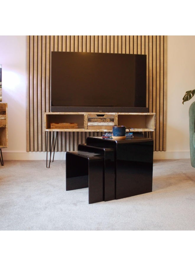 TPGP Black Acrylic Perspex Plastic Nest Of Tables Living Room Table - Image 5