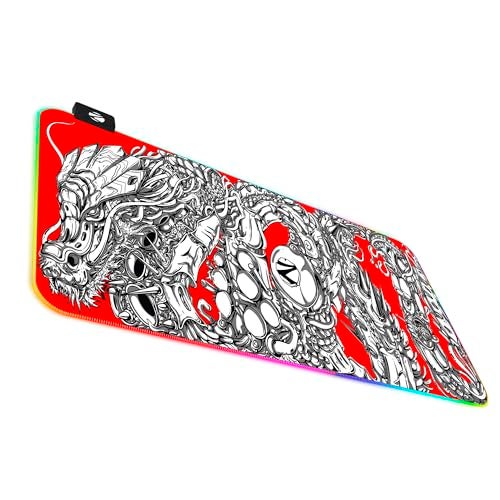ZEBRONICS Blaze XL RGB Gaming Mouse pad (Designed by Santanu Hazarika) 80 x 30cm with 13 RGB Modes, 2 Levels of Brightness, Micro Weave Texture for Optimal Accuracy(Red + White) - Image 1